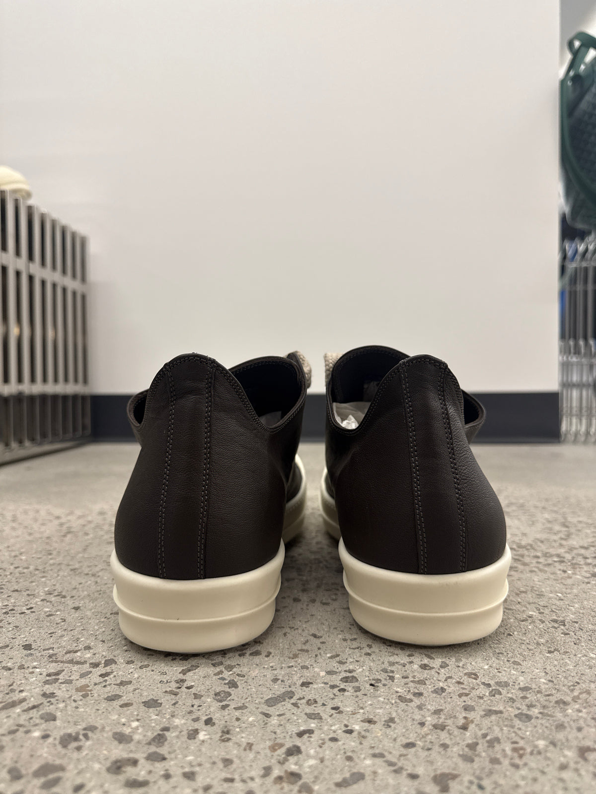 Rick Owens Mainline Greece Milk Leather Jumbo Lace Sneakers