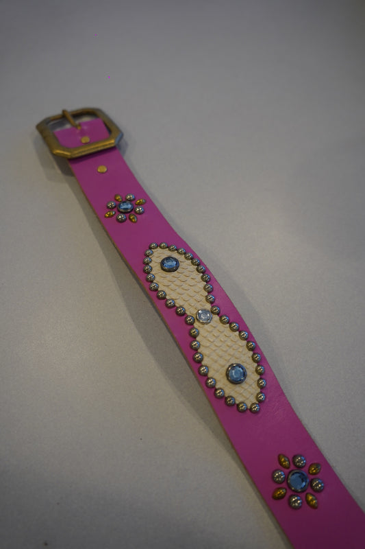 Vintage Pink Studded Belt