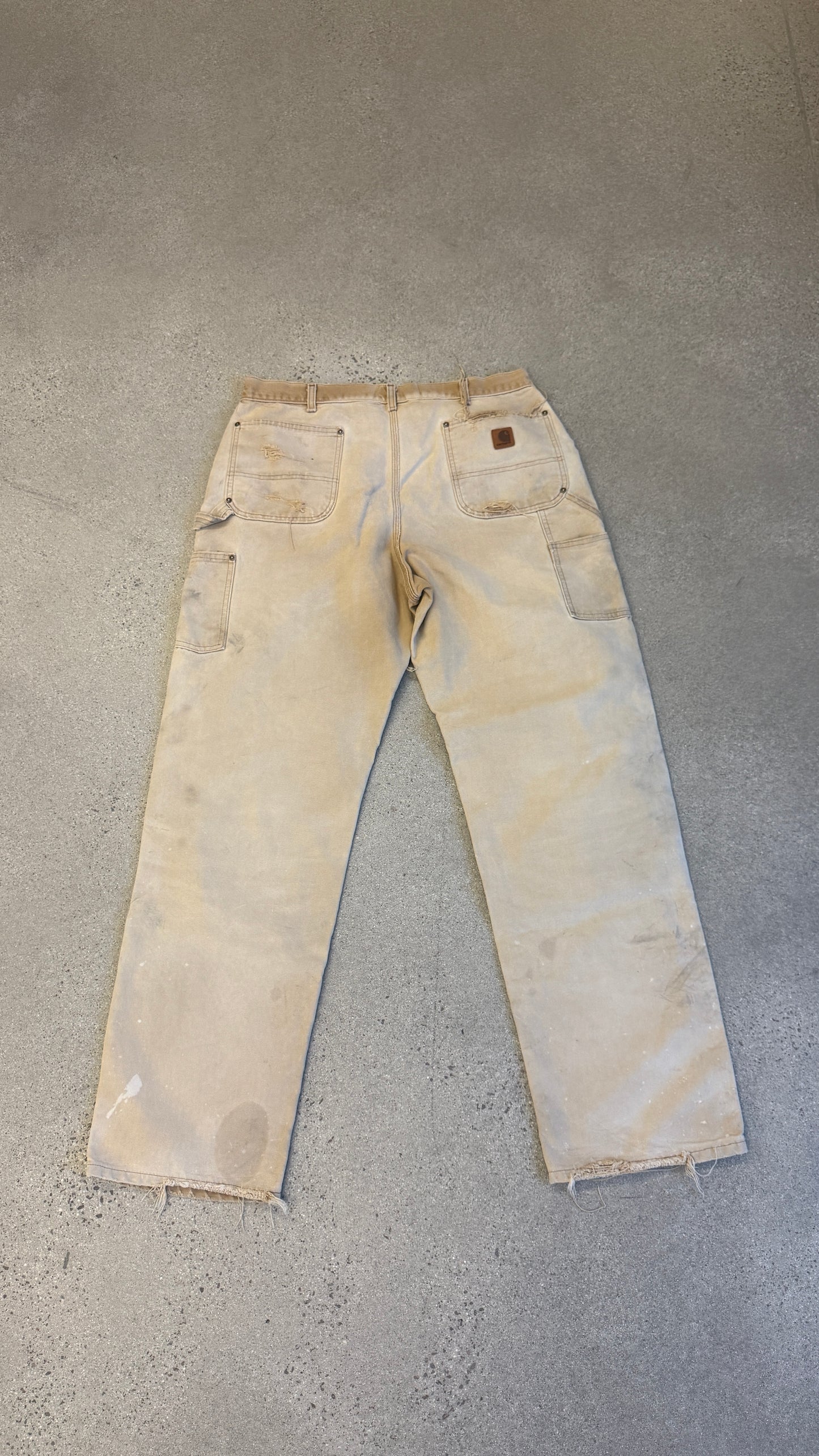 Vintage Tan Carhartt Painted Double Knee Carpenter Pants