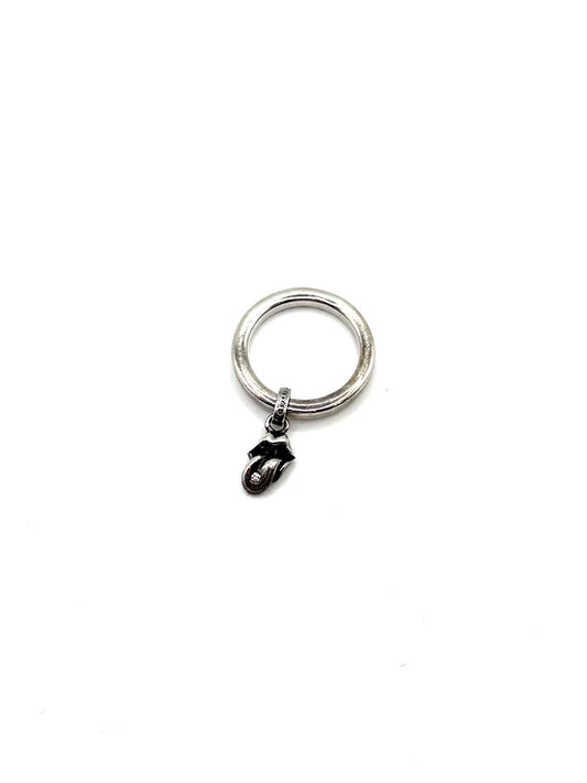 Chrome Hearts Silver Rolling Stones Diamonds Pendant Ring