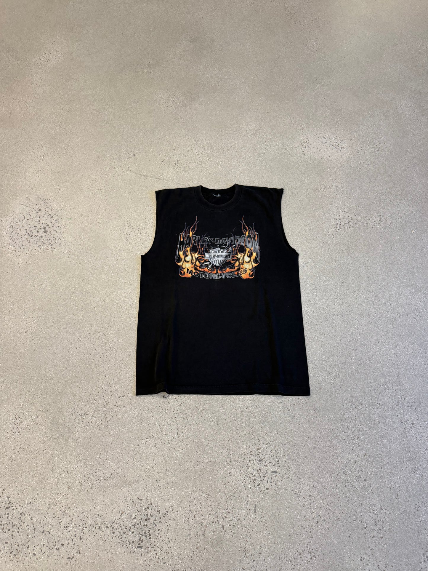 Vintage Harley Davidson Flame Minnesota Cutoff Tee