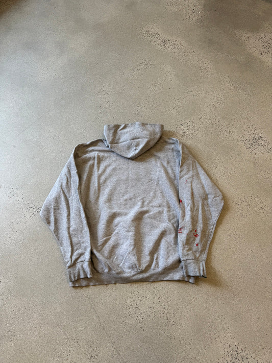 Vintage Gray Nike Big Swoosh Paint Splatter Hoodie