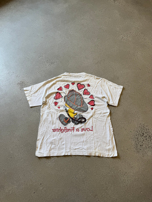 Vintage Looney Tunes Tweety Bird Love a Firefighter Tee