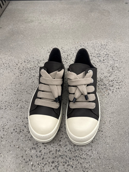 Rick Owens Mainline Greece Milk Leather Jumbo Lace Sneakers