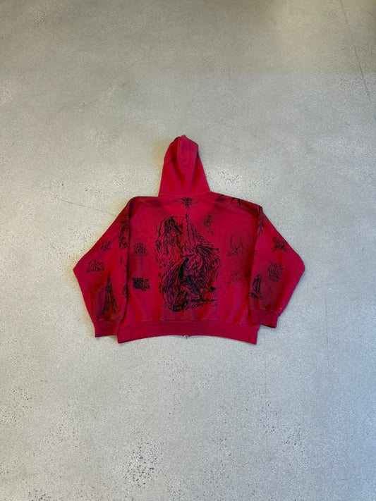 Balenciaga Red Tattoo Zipup