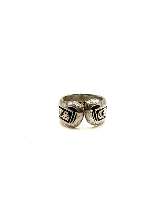 Chrome Hearts Silver Scroll Label Ring