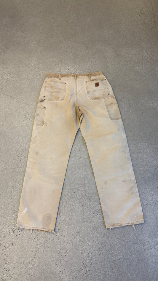Vintage Tan Carhartt Distressed Double Knee Carpenter Pants