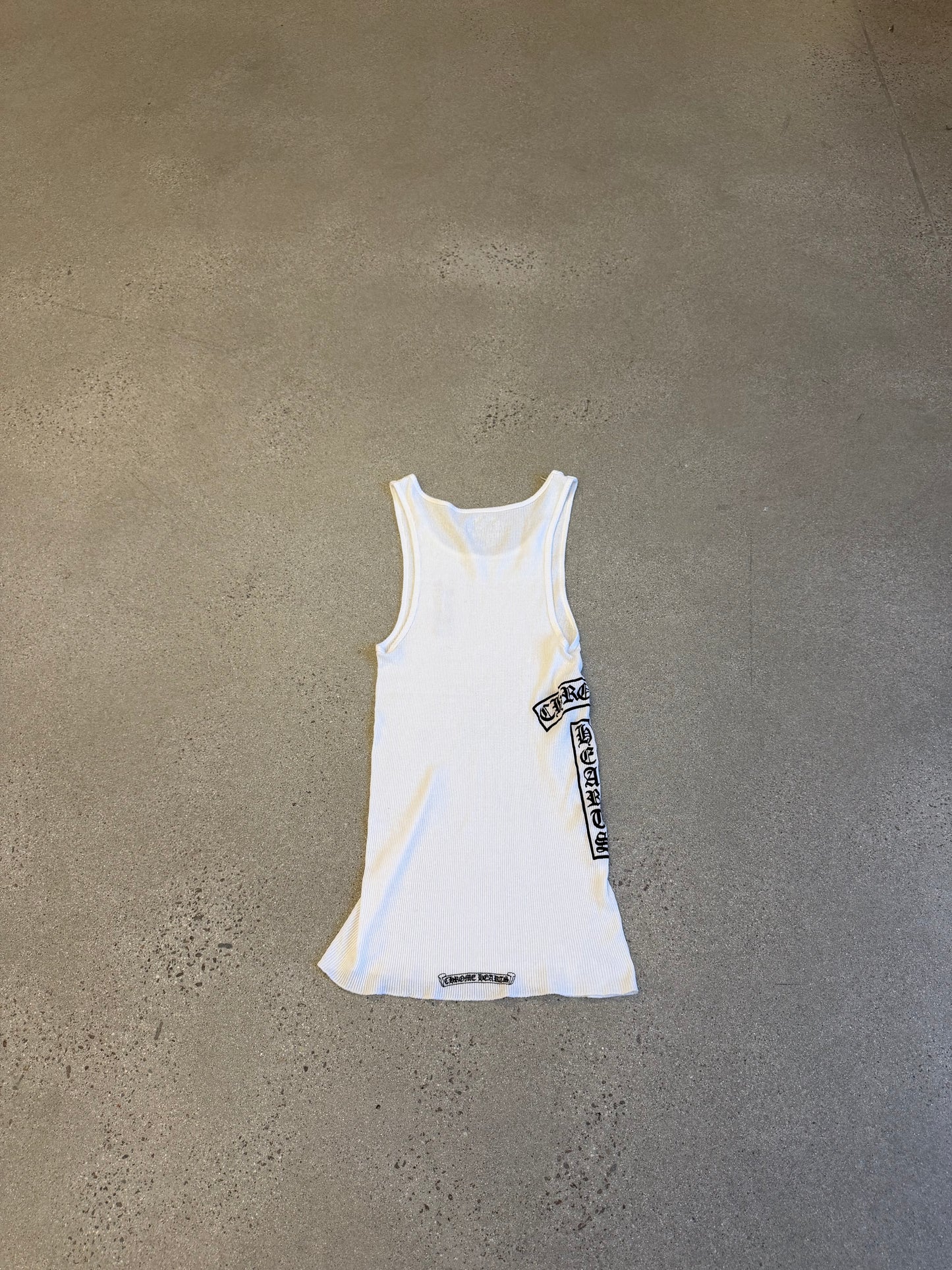 Chrome Hearts White Black T-Bar Logo Tank Top