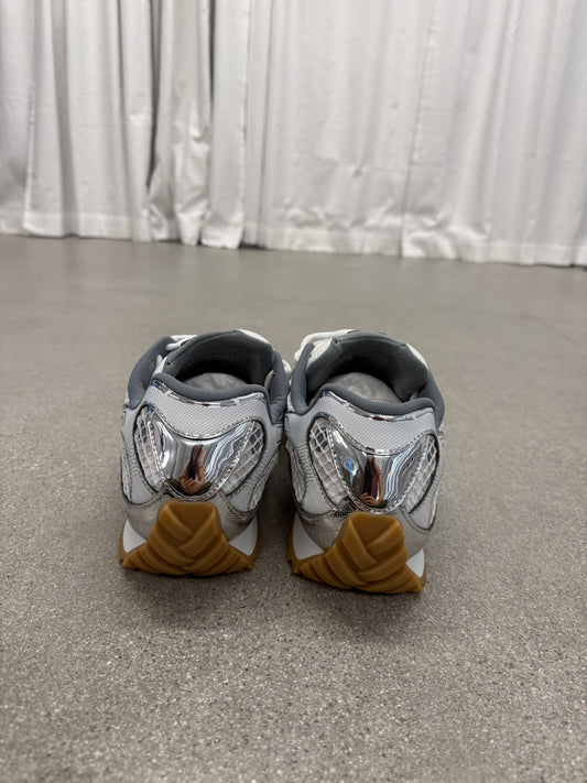Bottega Veneta White Silver Orbit Sneakers