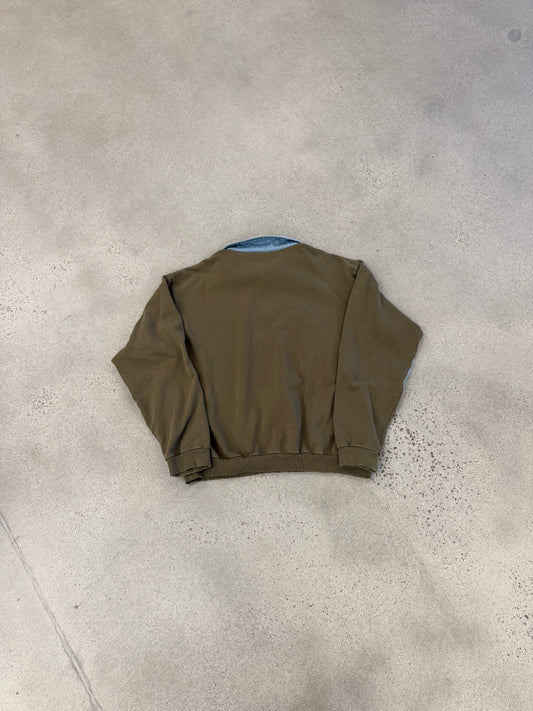 Cactus Plant Flea Market CPFM Olive Green Flash Denim Half Zip Fleece