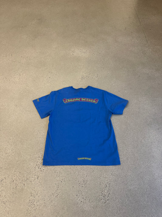 Chrome Hearts Blue Scroll Logo Tee