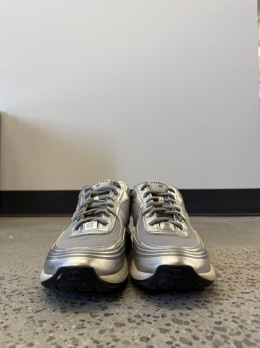 Chanel Metallic CC Logo Trainer Runners