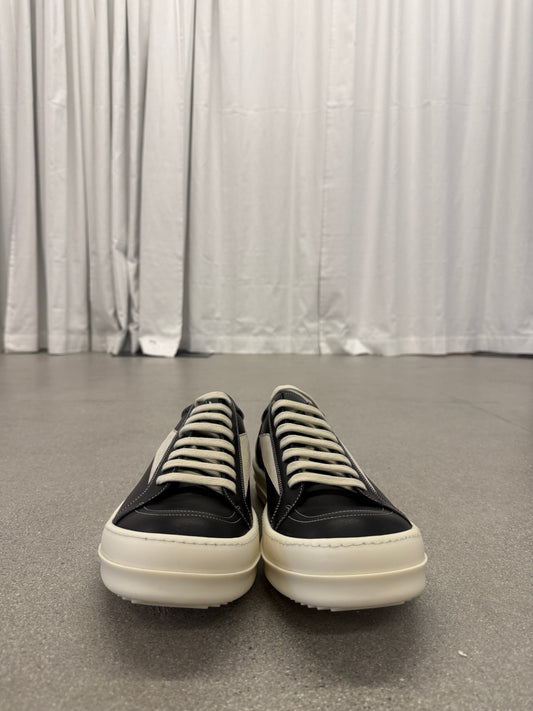 Rick Owens Mainline Black Milk Leather Vintage Sneakers