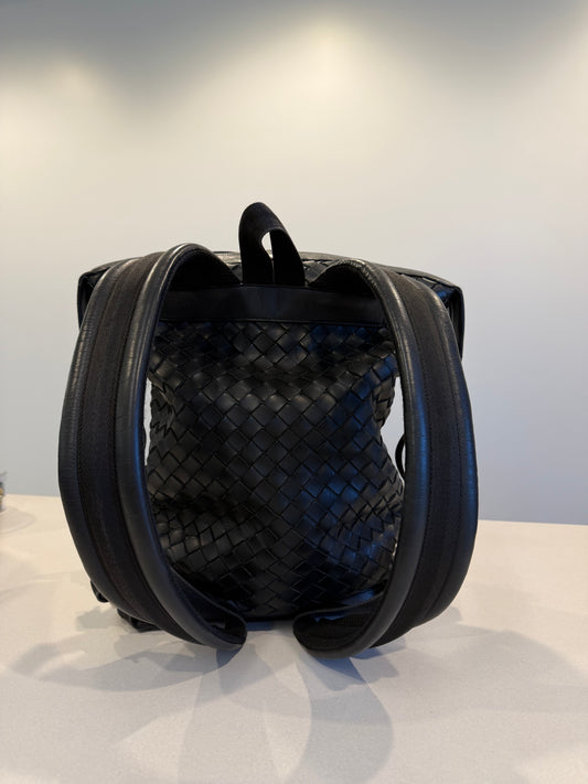 Bottega Veneta Black Intrecciato Backpack