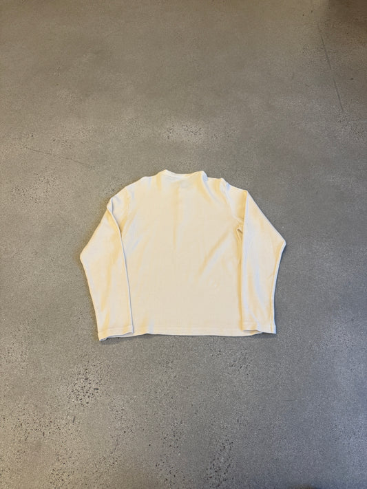 Chrome Hearts Cream Logo Embroidered Waffle Henley Shirt