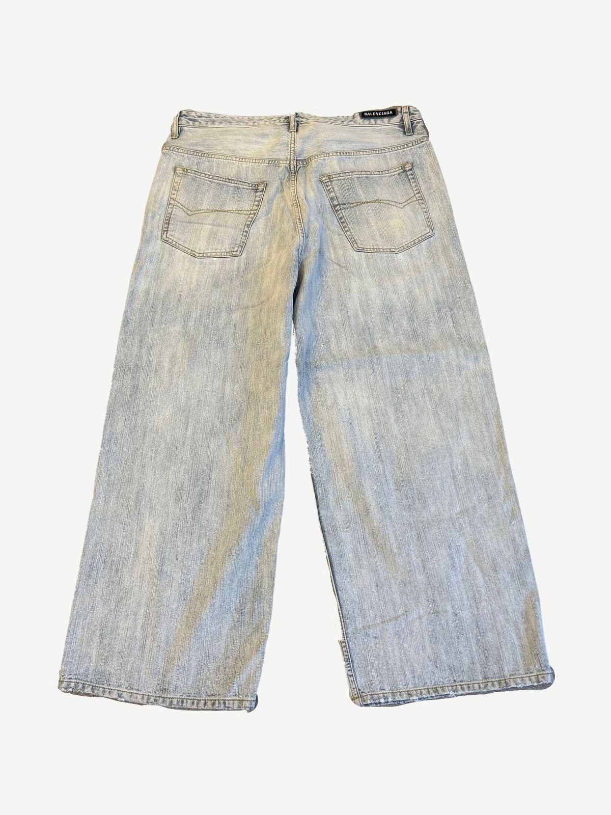 Balenciaga Blue Mid Rise Wide Leg Jeans