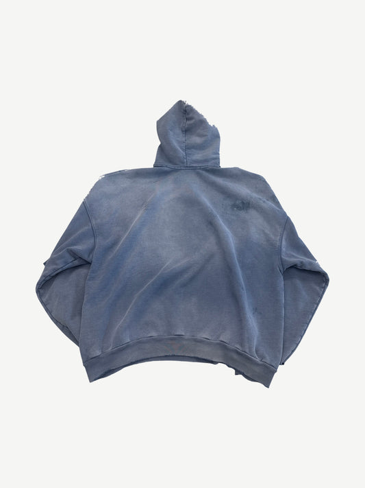 Balenciaga Blue Paris Moon Faded Hoodie