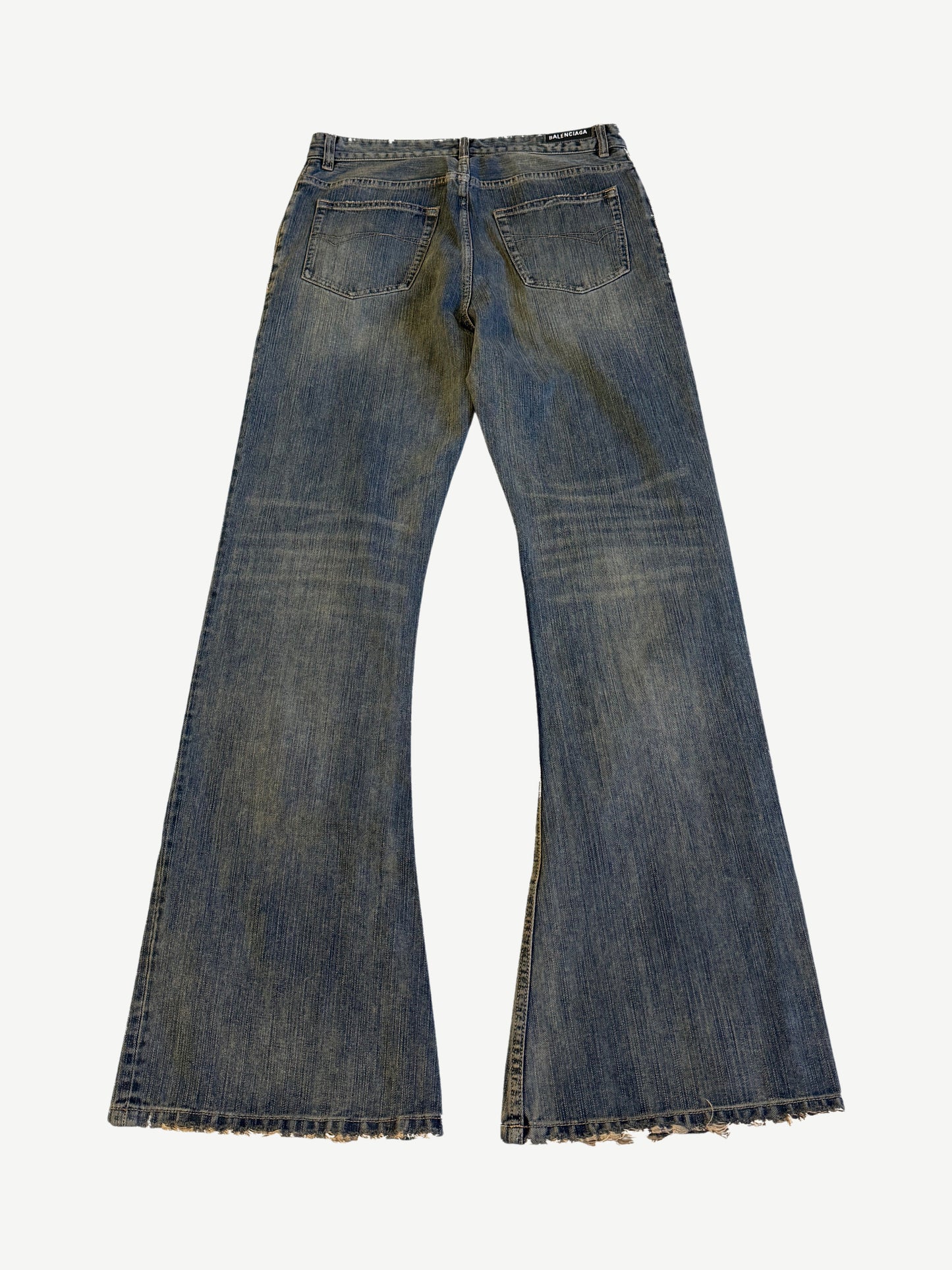 Balenciaga Blue Washed Flared Bootcut Jeans