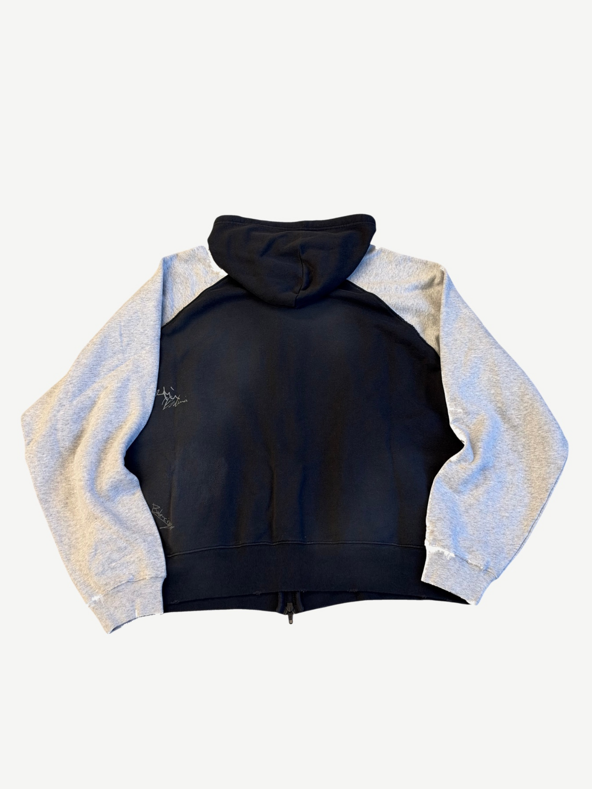 Balenciaga Faded Washed Black Banana Scribble Zipup