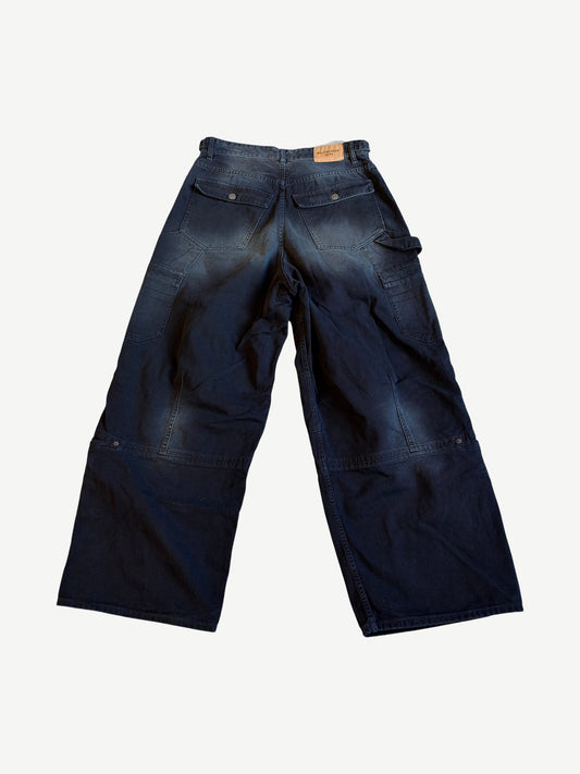 Balenciaga Sunbleached Black Left Hand Denim Cargo Pants