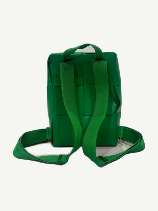 Bottega Veneta Green Arco Leather Intrecciato Backpack