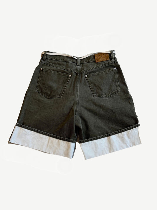 Bottega Veneta Olive Stonewashed Denim Shorts