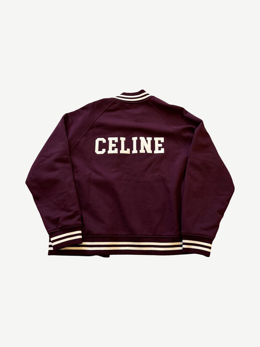 Celine Burgundy Cotton Teddy Jacket
