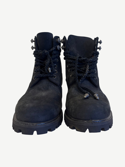 Chrome Hearts Black Dagger Embellished Timberland 6 Inch Boots