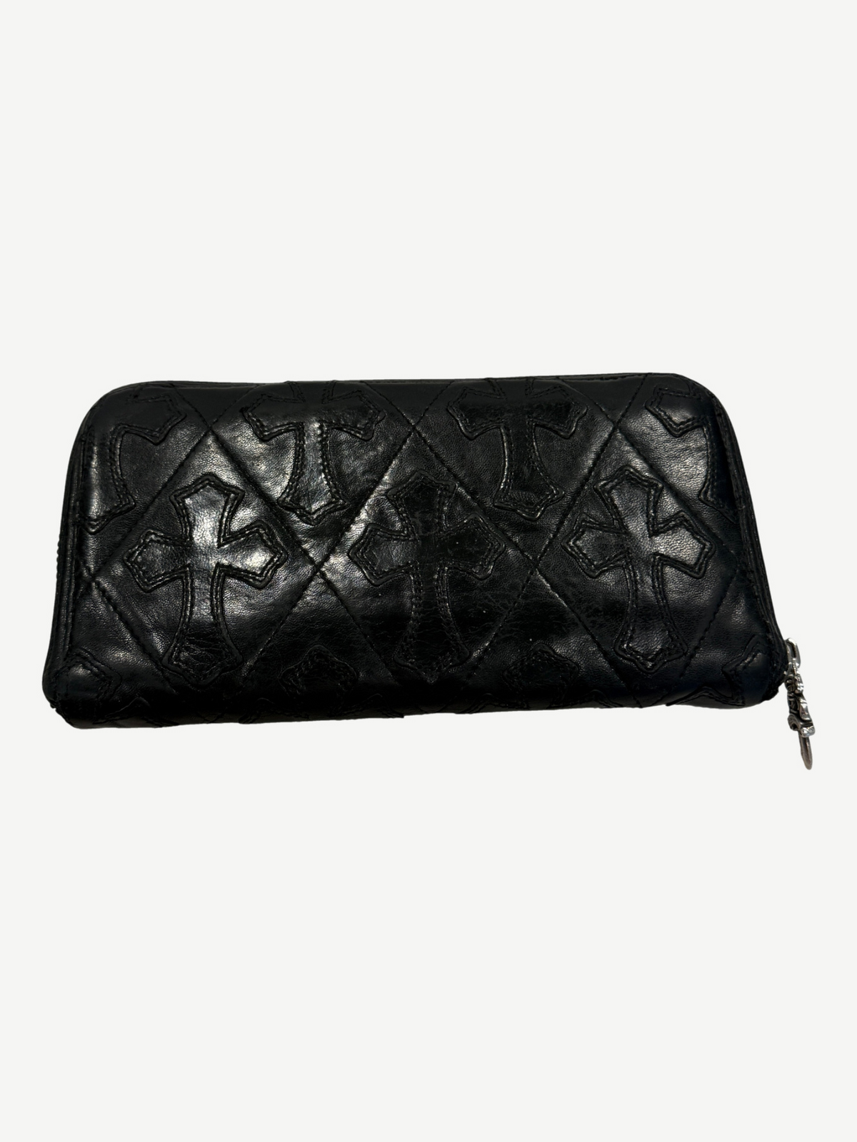 Chrome Hearts Black Flooded Cemetery Cross Long Wallet