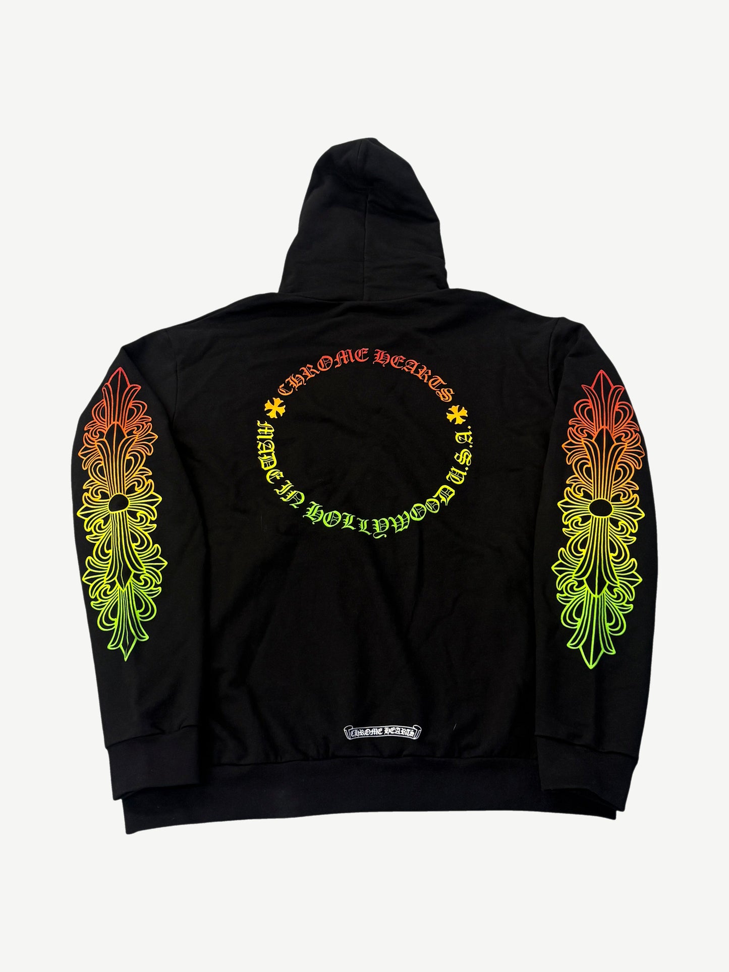 Chrome Hearts Black Gradient Circle Logo Horseshoe Floral Zipup