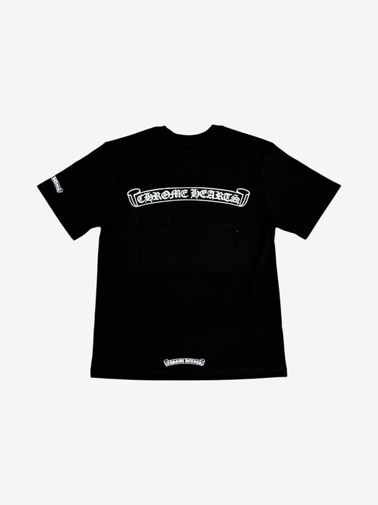 Chrome Hearts Black Holographic Scroll Logo Tee