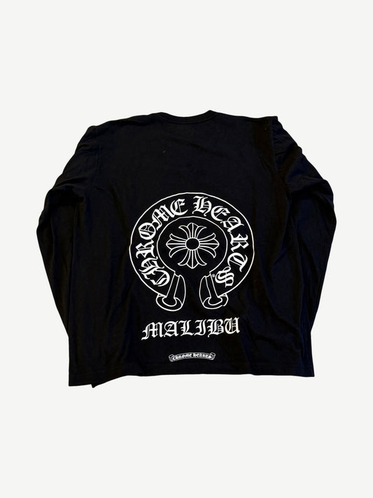 Chrome Hearts Black Malibu Exclusive Horseshoe Floral Longsleeve