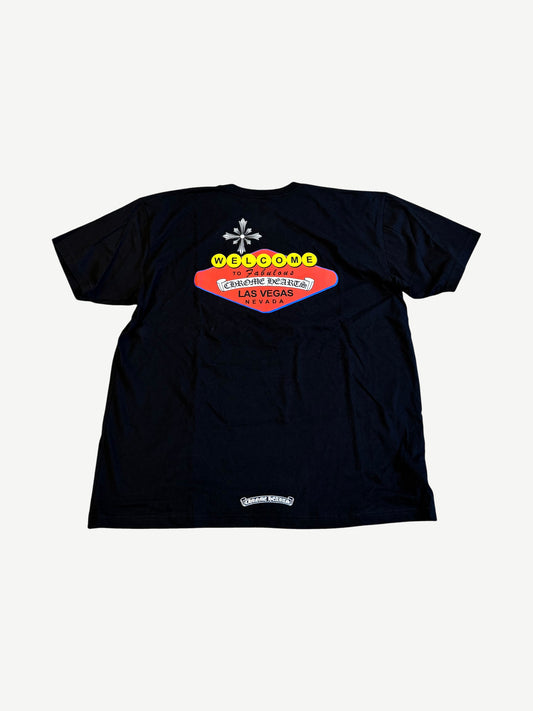 Chrome Hearts Black Multicolor Las Vegas Sign Tee