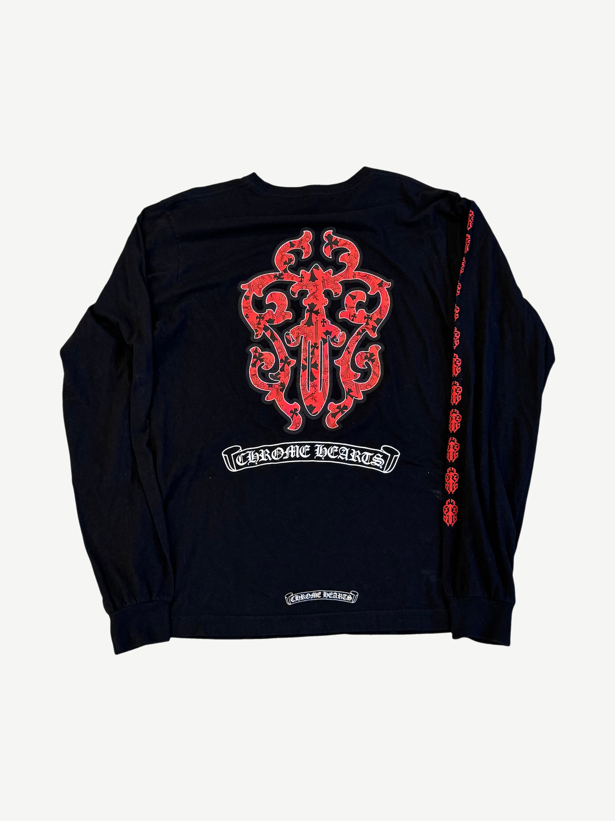 Chrome Hearts Black Red Vine Dagger Longsleeve