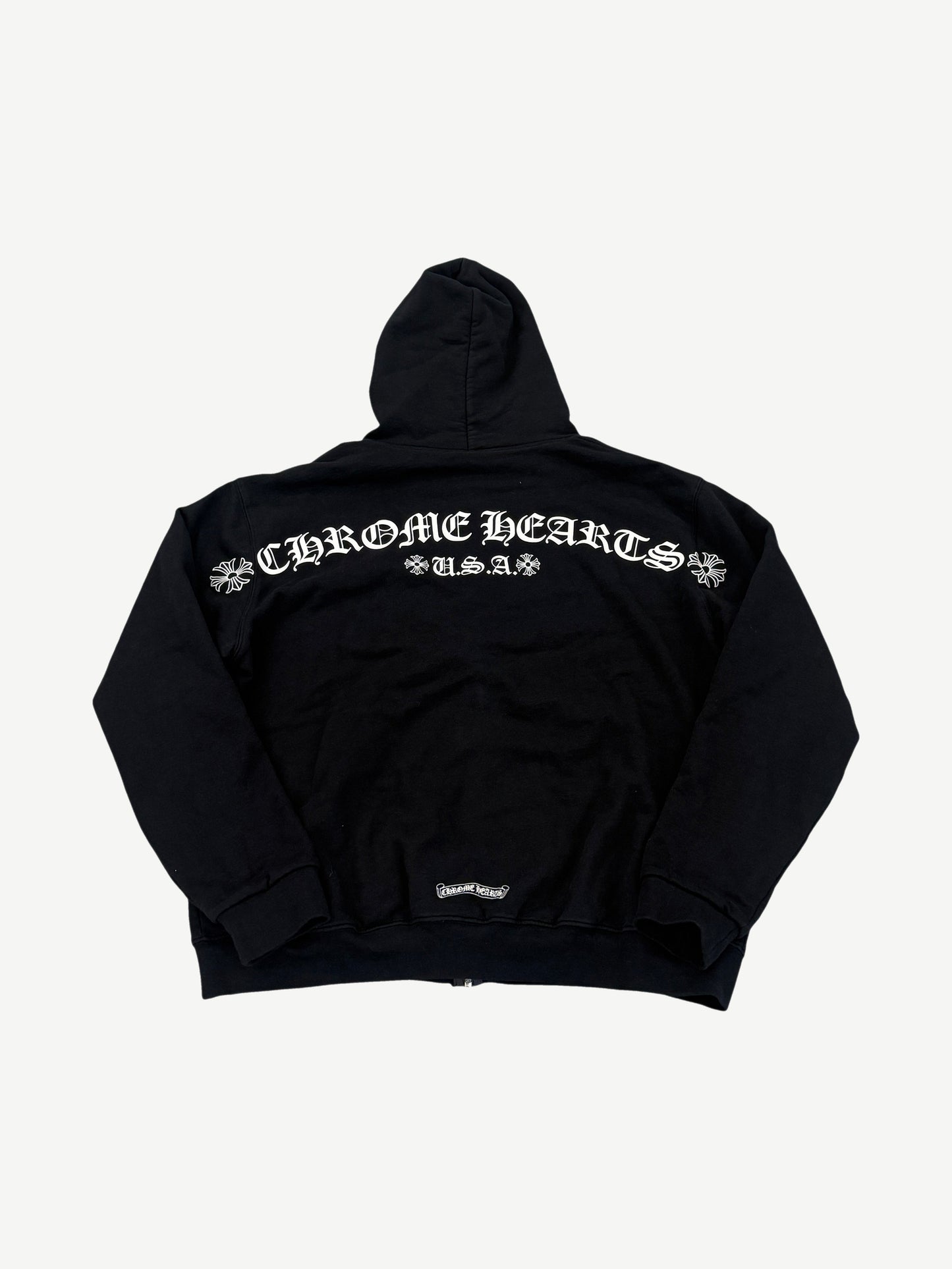Chrome Hearts Black T-Bar Back Logo Thermal Zipup