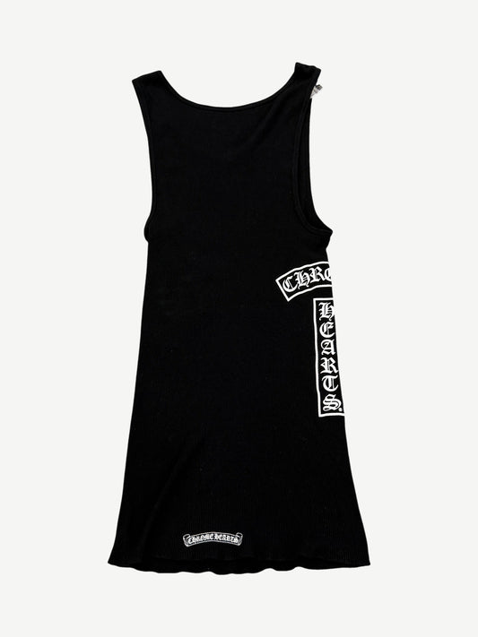 Chrome Hearts Black Vertical Logo T-Bar Tank Top