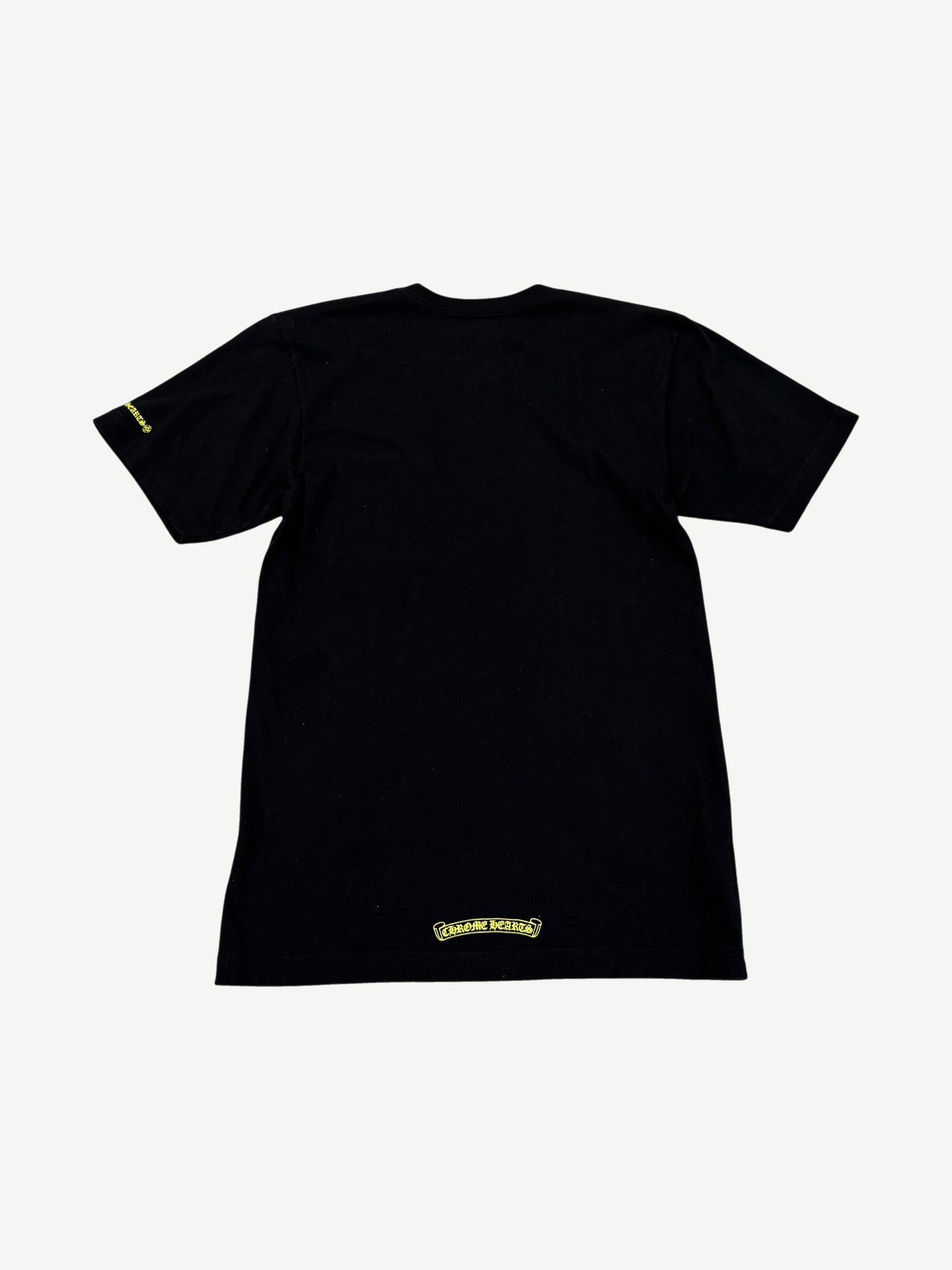 Chrome Hearts Black Yellow Neck Logo Tee