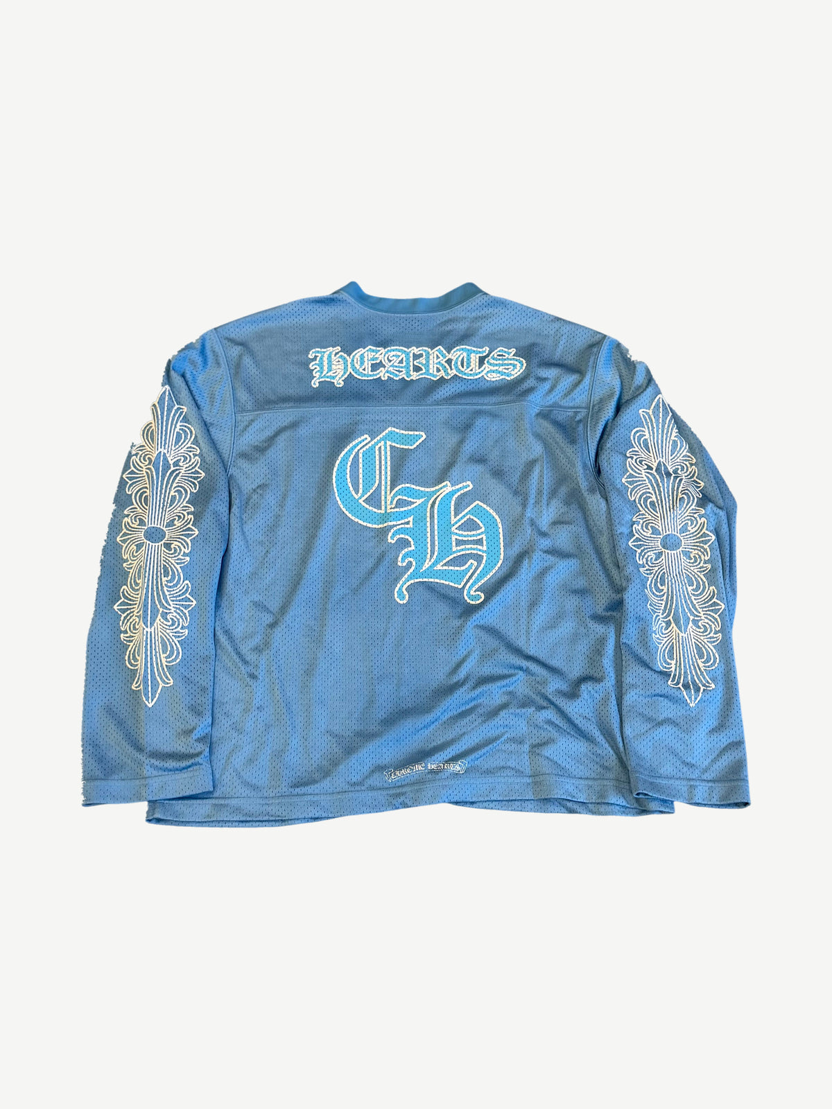 Chrome Hearts Blue Longsleeve Floral Mesh Jersey