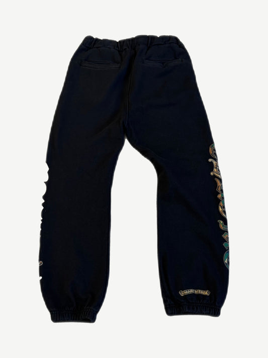 Chrome Hearts camo triple cross sweatpants back view showing camo Chrome Hearts arch print on leg