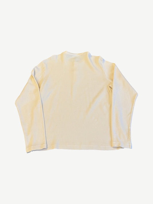 Chrome Hearts Cream Logo Embroidered Waffle Henley Shirt