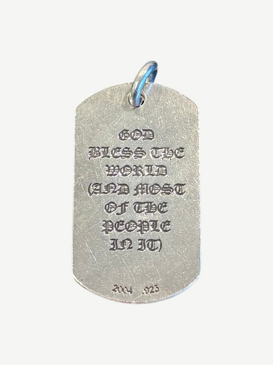 Chrome Hearts God Bless the World Cemetery Horseshoe Dog Tag Pendant