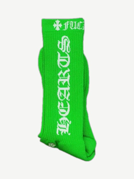 Chrome Hearts Green White Single Pair Socks