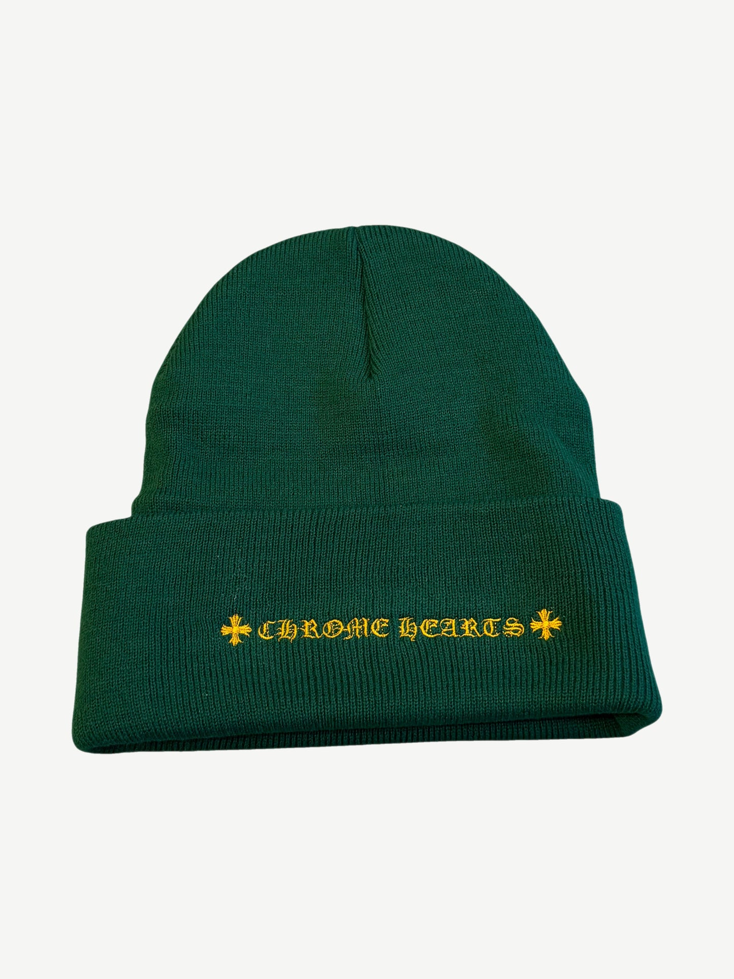 Chrome Hearts Green Yellow CH Logo Beanie