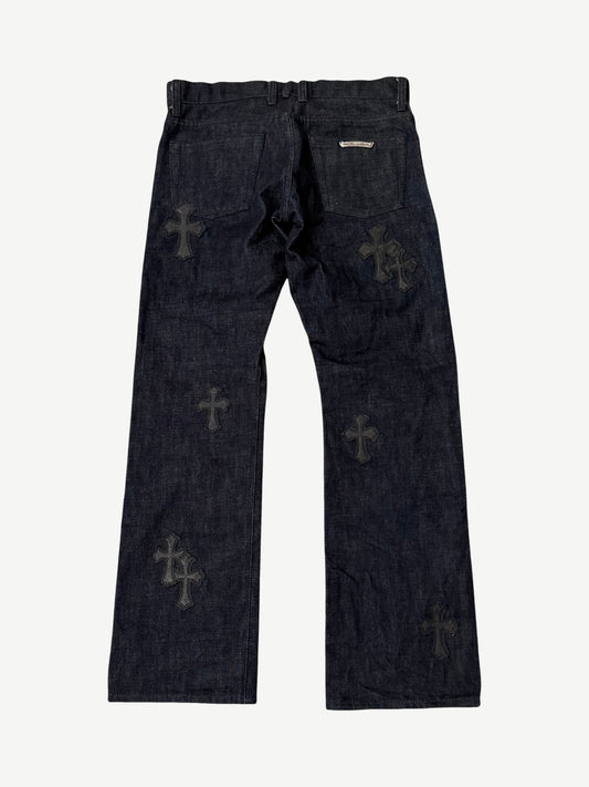 Chrome Hearts JVP Denim Cross Patch Jeans