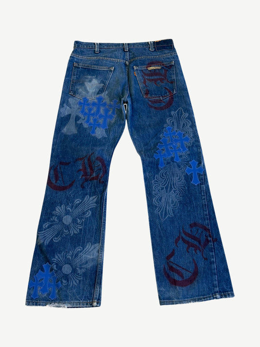 Chrome Hearts Levi's Stencil Cross Patch Jeans