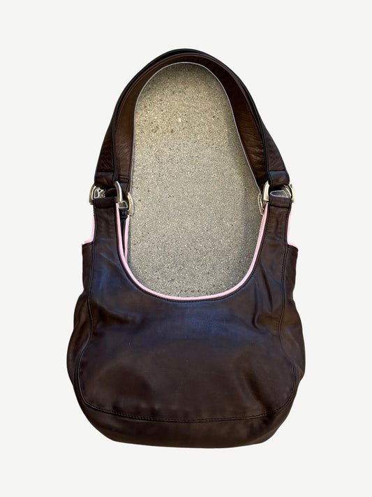 Chrome Hearts Pink Brown Shoulder Strap Hobo Bag