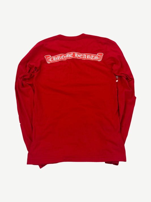 Chrome Hearts Red Horseshoe Scroll Longsleeve