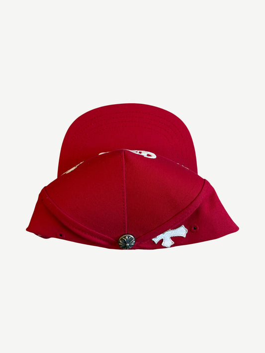 Chrome Hearts Red White CH Cross Patch Baseball Hat