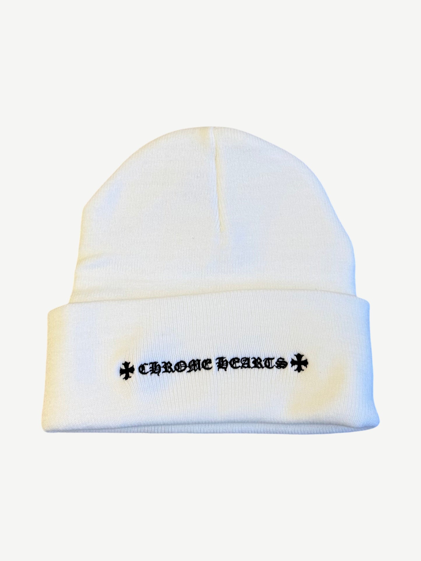 Chrome Hearts White Black CH Logo Beanie