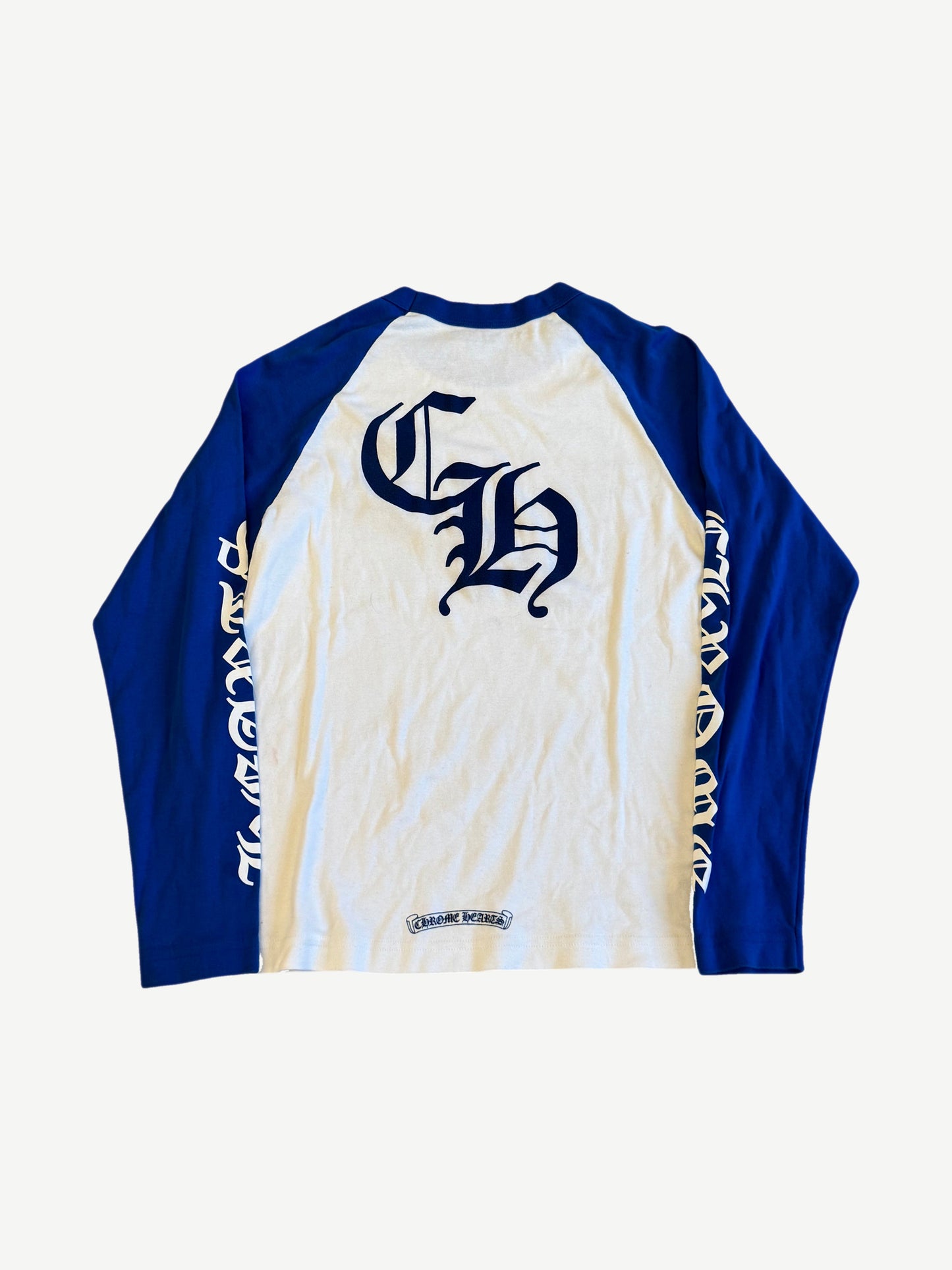 Chrome Hearts White Blue Horseshoe Baseball Tee